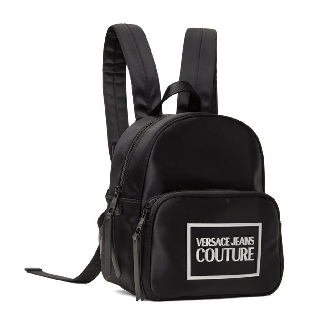 ⭕️ VERSACE JEANS Backpack Black Nylon Designer Logo
